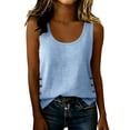 thumbnail image 4 of cocolona Summer Linen Tank Tops for Women Crew Neck Sleeveless Shirts Trendy Casual Solid Color Blouses, 4 of 6