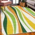 thumbnail image 3 of Vintage Decorative Rug, Retro Vibrant Stripes Funky Lines Design Patterns Abstract Print, Quality Carpet for Bedroom Dorm and Living Room, 6 Sizes, Apple Green, by Ambesonne, 3 of 4