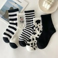 thumbnail image 6 of Shldybc Women's Socks Woman Girls Cute Coloer Stripe Cow Breathable Non-slip Combed Cotton Christmas Gifts, 6 of 9