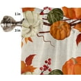 thumbnail image 5 of Autumn Kitchen Window Valance and Tier Set Fall Pumpkin Vine with Leaf 3 Piece Rod Pocket Valances Short Curtain, Retro Linen Texture Small Windows Treatment Tiers Curtains for Bedroom/Cafe/Bathroom, 5 of 5