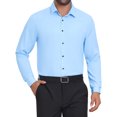 thumbnail image 1 of CAMISA DE NEGOCIO DE MANGA LARGA DE BOTONES PARA HOMBRE EN COLOR SÓLIDO XL AZUL CLARO, 1 of 5