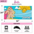 thumbnail image 3 of Barbie Super Soft Cotton Kids Bath/Pool/Beach Towel, 58 in x 28 in, 3 of 5