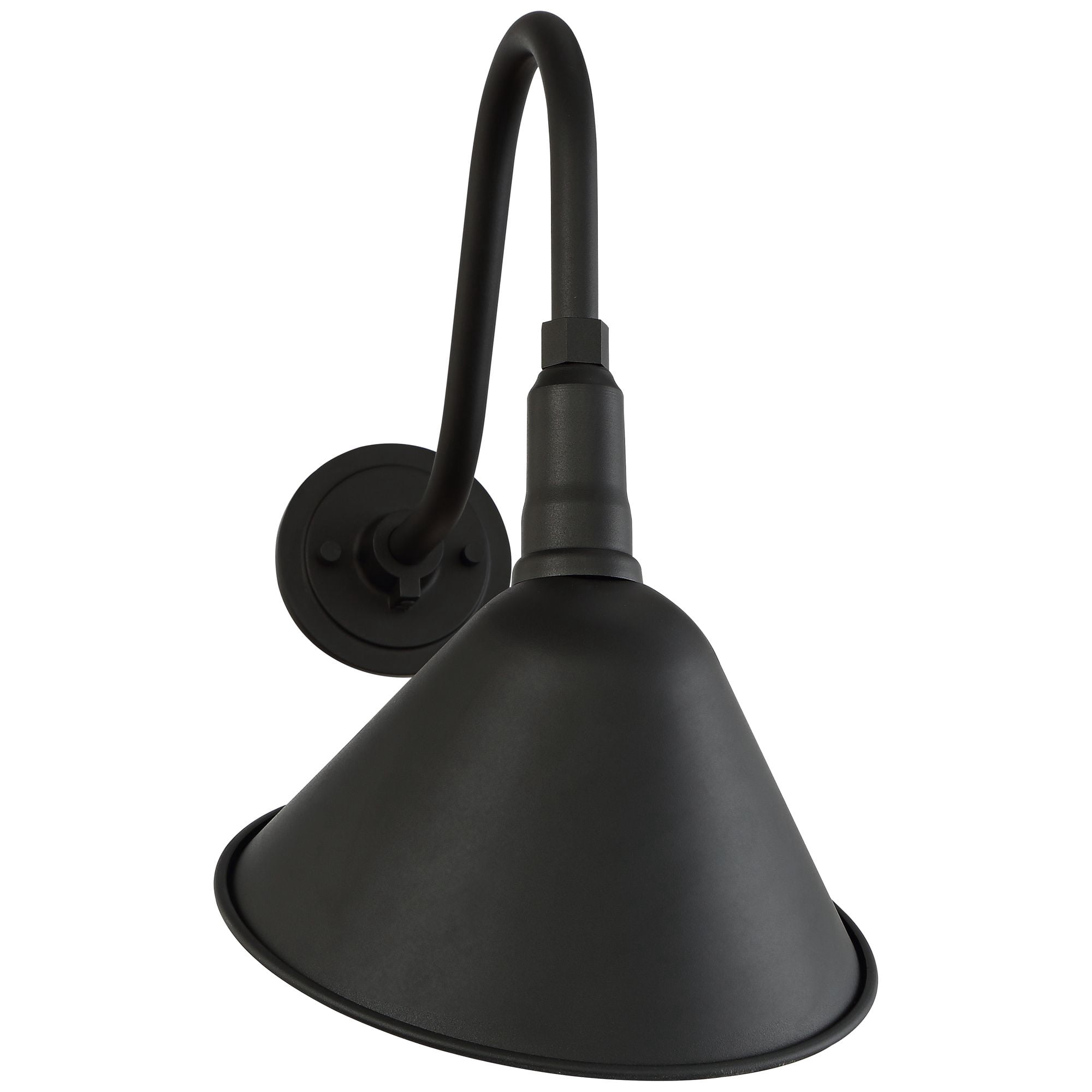 Franklin Iron Works Neihart Rustic Farmhouse Outdoor Barn Light Fixture Black Curving Gooseneck 18" for Post Exterior Barn Deck House Porch Yard Patio