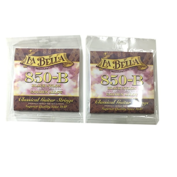 La Bella Guitar Strings 2Pack Nylon 850B Black Nylon Elite Golden