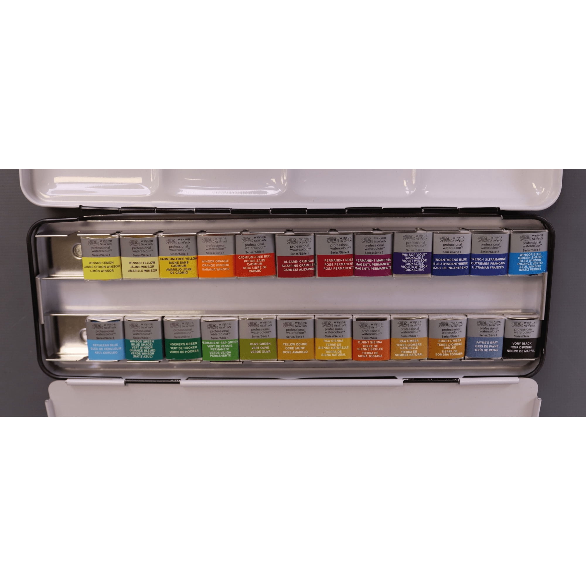 Winsor & Newton Professional Watercolors Complete Travel Tin Set 24 Half Pans
