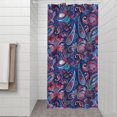 thumbnail image 2 of Blue Pioneer Flower and Paisley Pattern Shower Curtain 36"x72" ,Bathroom Decorative Shower Curtains Set with 12 Hooks,Modern Waterproof Washable Shower Curtain, 2 of 6