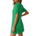 thumbnail image 5 of Admvng Dresses Women Eyelet Lace Round Neck Short Sleeve Casual Summer Mini Shift Dress, 5 of 6