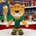 thumbnail image 5 of World Cup 2026 Mexico 4in Plush World Cup Gift Zayu The Leopard Mascot with Green Uniform, Soft Collectible Toy for Fans, 5 of 8