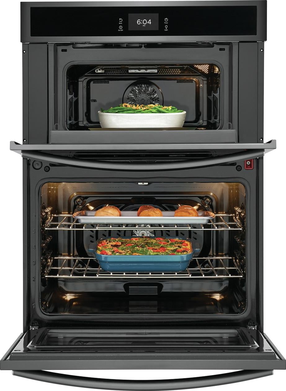 Frigidaire Gallery GCWM3067AD 30 inch Black Stainless Wall Oven and Microwave Combination