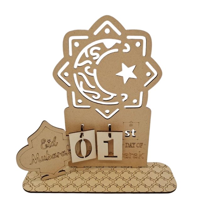 jifeng Ramadan Advent Calendar Centerpiece Decoration Eid Table Decoration Calendar for Moon Star