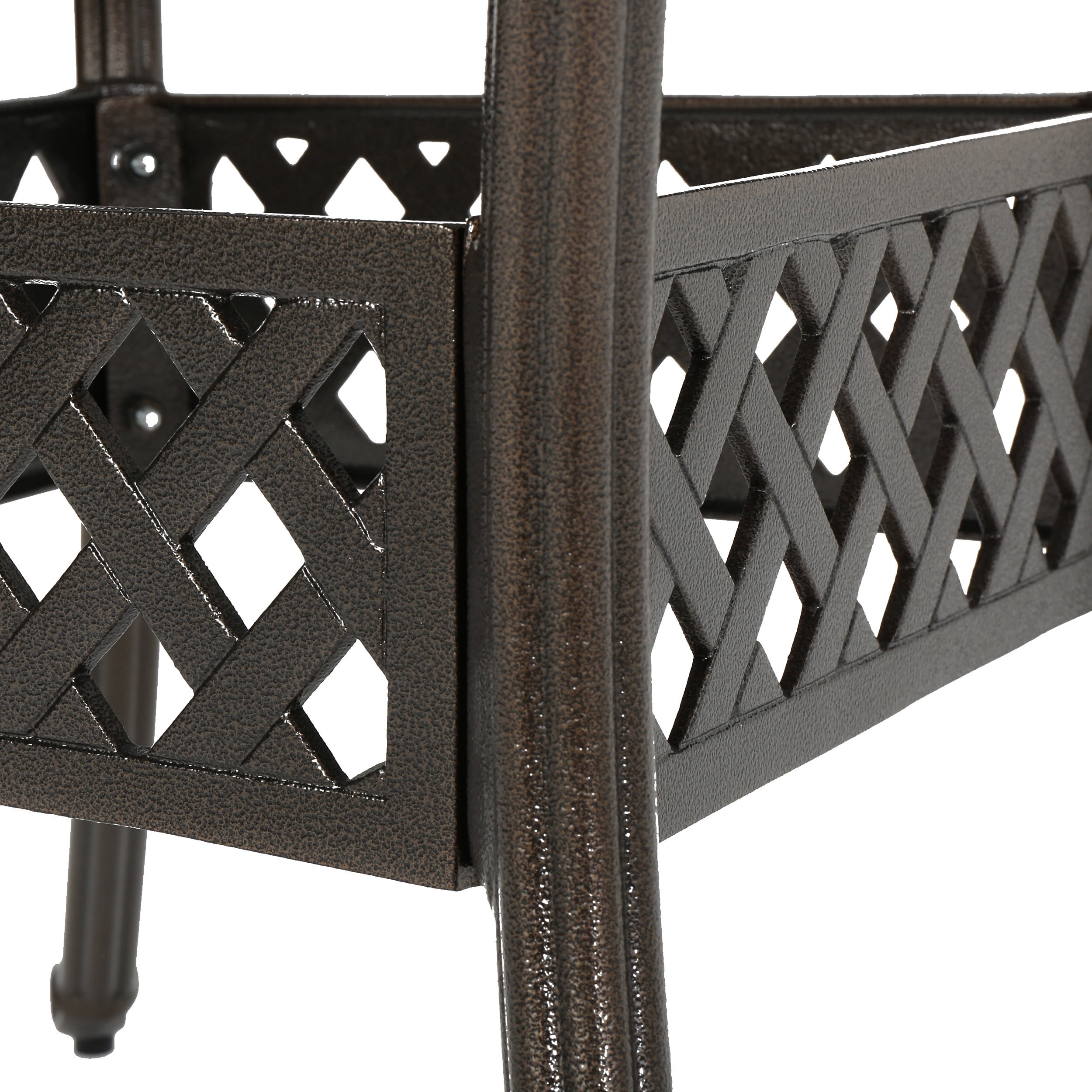 Stephano Island Outdoor Expandable Aluminum Dining Table, Hammered Bronze