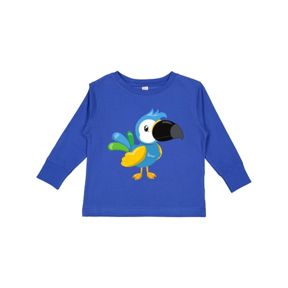 Inktastic Colorful Parrot, Tropical Parrot, Cute Parrot Boys or Girls Long Sleeve Toddler T-Shirt