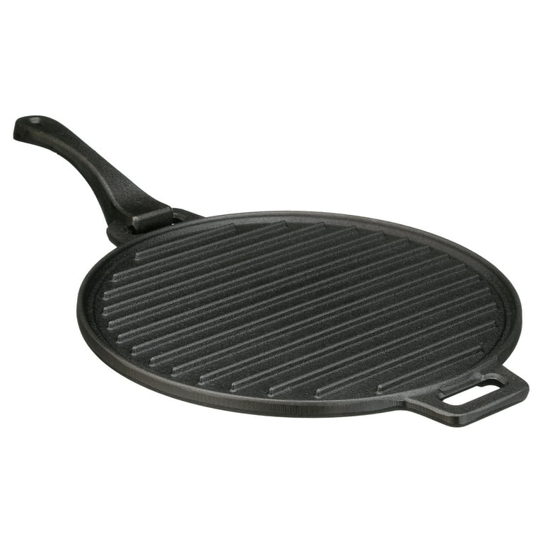 Ozark Trail 4-Piece Cast Iron Skillet Set with Handles and Griddle,  Pre-Seasoned, 6, 10.5, 11