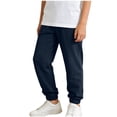 thumbnail image 4 of hoksml Boys Cotton Jogger Pants, Kids Elastic Waist Pull-On Pants, Casual Solid Color Summer Pant, 4 of 8
