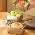 thumbnail image 3 of Clearance Food Storage under $5 Stainless Steel Square Plate With Lid Thickened Metal Dish Plate For Food Small Square Baking Tray For Oven Food Grade Stainless Steel Tray, 3 of 8