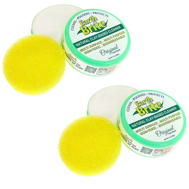 Limpiador multiusos Earth Brite en barra de arcilla, paquete de 2 unidades, 100% natural