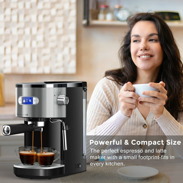 Moifoi Espresso Machine with 20-Bar Pressure, Milk Frother, and
