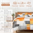 thumbnail image 6 of Abstract Graffiti Art Duvet Cover Set Full Size, Gary Orange Color Stitching 4 Piece Soft Microfiber Bedding Set with 1 Duvet Cover, 1 Flat Sheet, 2 Pillowcases, 6 of 9