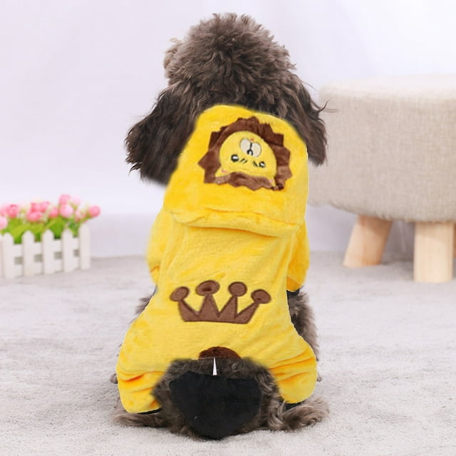 Pyjama pour Chiot Imprimé Vache Chaud et Ludique Combinaison d'Hiver Douce Doublée Confortable pour Chien pour Intérieur Extérieur Vêtements Confortables pour Animaux