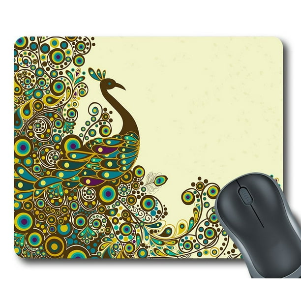 GCKG Beautiful Peacock Pattern Mouse Pad Personalized Unique Rectangle ...
