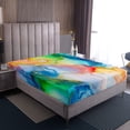thumbnail image 4 of Watercolour Maple Sheet Set Golden Glitter Bed Sheets Set Colorful Artwork Stone Pattern Sheets Queen Size Modern Soft Microfiber Bedding Set With 2 Pillow Cases, 4 of 7
