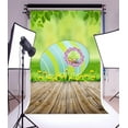 thumbnail image 2 of ABPHOTO Polyester 5x7ftEaster Photography Backdrop Egg Hunt on Green Grass with Yellow Flowers and Stripe Wooden Floor Background Backdrops for Photo Booth Party Banner Kids Photo Studio Props, 2 of 4