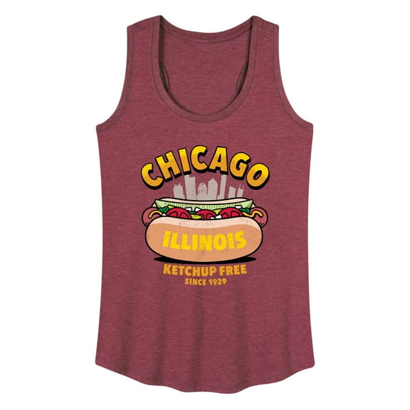 Instant Message - Chicago Hot Dog Skyline - Women's Racerback Tank Top