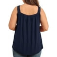 thumbnail image 5 of Daystry Plus Size Tank Tops for Women Loose Fit Lace Sleeveless Women's Summer Tanks Navy Blue 2X, 5 of 13