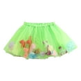 thumbnail image 3 of Swuxness Girls Princess Mesh Skirts, Kids Casual Shorts Skirt, Toddler Mesh Print Elastic Waist Lining Performance Puff Comfortable Fashion Soft Skirts Green, 5-6 Years, 3 of 4