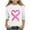 White, variant on BRGZLK Breast Cancer Shirts for Kids Trendy Pink Ribbon Pattern Tee Loose Round Neck 3/4 Sleeve Casual Pullover Top Black 3-4 Years