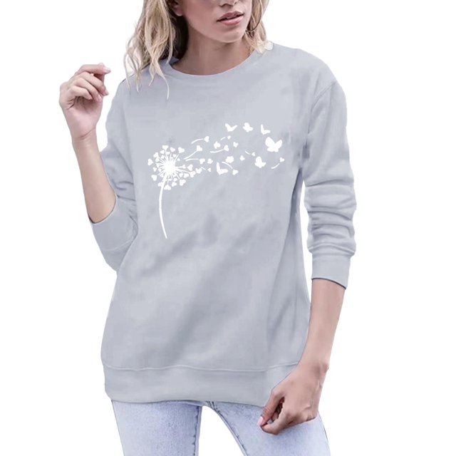 Gibobby Sudadera oversize mujer Sudadera delgada y ligera con gráficos divertidos de manga larga para mujer(Gris,M)