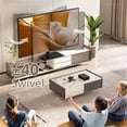 thumbnail image 2 of Hemudu Universal Swivel TV Stand, 11.16 lb, Heavy Duty Tempered Glass Base, 2 of 8