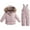 Pink, variant on Kids 2-Piece Snowsuit Toddler Baby Boys Girls Winter Warm Down Faux Fur Hooded Jacket Ski Jacket Snow Jumpsuit Pants Set Ski Suit Infant Winter Clothes (Green,120)