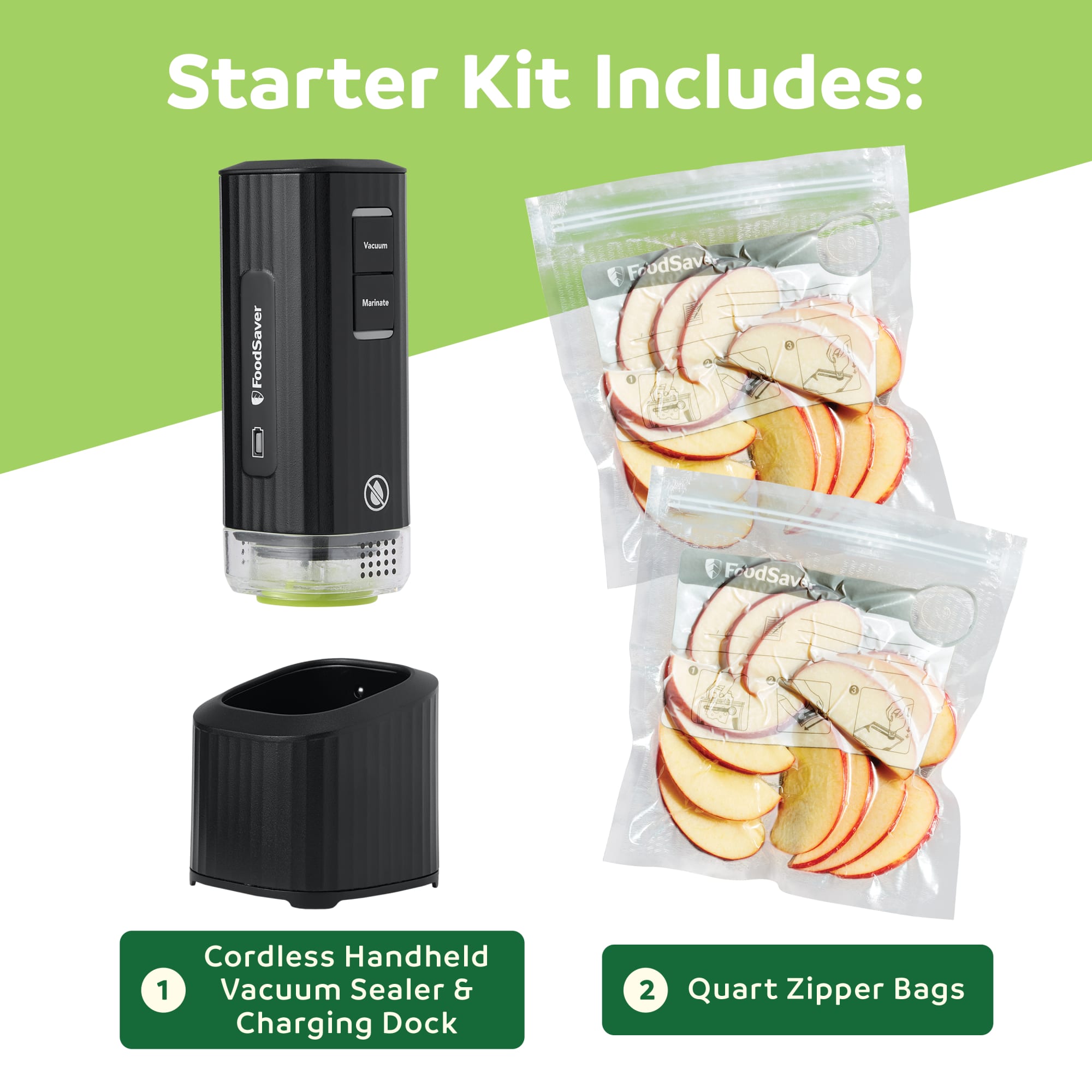 FoodSaver Mini Handheld Vacuum Sealer, Cordless with Charging Dock photo 6