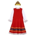 thumbnail image 3 of Aislor Girls Russian Traditional Dance Dress Ethnic Exquisite Stage Performance Outfit Red White 110, 3 of 7