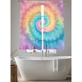 thumbnail image 6 of Colorful Tie Dye Semi Sheer Window Curtains 72 Inches Long, Rainbow Ombre Abstract Pattern Art Rod Pocket Voile Chiffon Curtain Light Filtering Drapes for Living Room, Kitchen, 52"x72", 2 Panels, 6 of 9