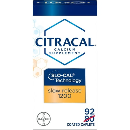 Citracal Slow Release 1200 Calcium With Vitamin D3, Caplets, 92 Count