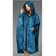 thumbnail image 5 of Matsuzay Mujeres Hombres Chubasquero Adultos Chubasquero Cremallera frontal Poliéster Impermeable Ropa de lluvia Camping Senderismo Capa Paraguas de lluvia Flor azul oscuro, 5 of 6