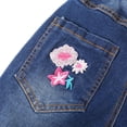 thumbnail image 6 of KIDSCOOL SPACE Little Girl Daily Floral Embroidered Denim Pants,9-10 Years, 6 of 6