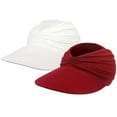 thumbnail image 2 of 2 Pack Beach Sun Straw Hats for Women VLOOCKLW Wide Brim Summer Sun Hats UPF 50+ UV Protection Beach Hats Foldable Golf Visor for Women Red, 2 of 9