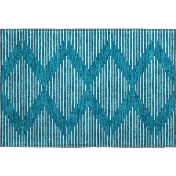Dalyn Rugs Premium Machine Washable Mayfield AMF1016 Teal 1'8" x 2'6" Rug