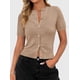 thumbnail image 3 of Suéter PRETTYGARDEN 2025 con botones, top corto color caqui, talla M, 3 of 6