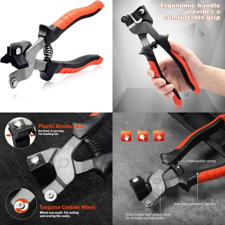 

Professional Durable and Sturdy Heavy Duty 8” Mosaic Tile Nippers with Sharp Scoring Wheel and Plastic Breaker - Ideal for Precise Cutting of Porcelain Ceramic and Mirror - Robust Glass
