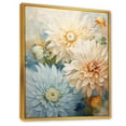 thumbnail image 2 of Designart "Blooming Mums Amidst A Blue Canvas I" Mums Floater Framed Wall Art Living Room, 2 of 5