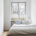 thumbnail image 4 of Floral Tier Curtains - 2 Panels Rod Pocket Valance Curtains Half Window Curtain Tiers for Bathroom Kitchen Cabinet Rod Pocket, Sunflowers Bees Eucalyptus Leaves, 4 of 5