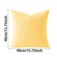 thumbnail image 3 of Set of 4 Corduroy Throw Pillow Covers Soft Striped Square Cushion Cases, Rustic Farmhouse Boho Home Decor for Living Room Couch Bed Sofa, Textured Plush Decorative Pillow Shams 16x16 Inch, 3 of 6