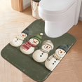 thumbnail image 2 of Yayeee Bath Rugs for Bathroom Floor Set of 2 Non Slip Fluffy Soft Absorbent Mat, Beige Snowmen, 2 of 7
