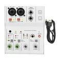 thumbnail image 1 of Yinanstore 2 Channel Audio Mixer Audio Interface 48V Power Lightweight Mixing Professional for Karaoke Home Singing White, 1 of 8