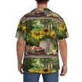 thumbnail image 5 of Naloa Vintage Wooden Bucket Men's Loose Fit Cuban Collar Short-Sleeve Shirt with Button-down and Chest Pocket for Everyday Wear Outings - Medium, 5 of 7