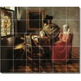thumbnail image 1 of Ceramic Tile Mural-Johannes Vermeer Men Women Painting 22. 36" w x 30" h using (30) 6 x 6 ceramic tiles, 1 of 3